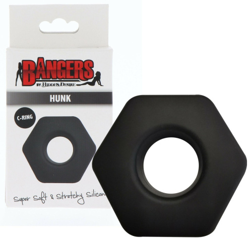 Bangers Soft Silicone Hunk C-Ring - Эрекционное кольцо, (черный)